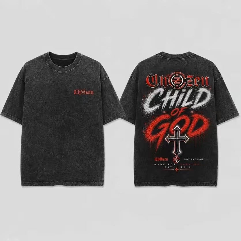 PRE-ORDER ONLY - KIDS Child of God Acid-Wash Unisex Tee β Black