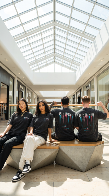 PRE-ORDER ONLY - ChoZen Drip Logo Acid Wash Tee – Black & Mint