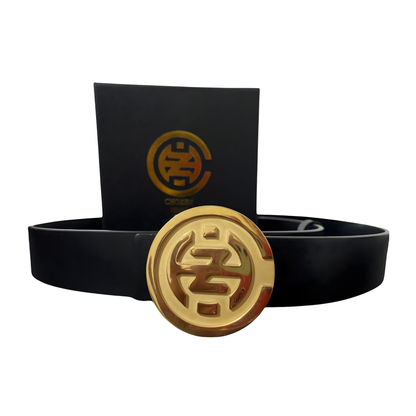 Top Grain Italian Leather choZen Belt With Gold Or Black Buckle