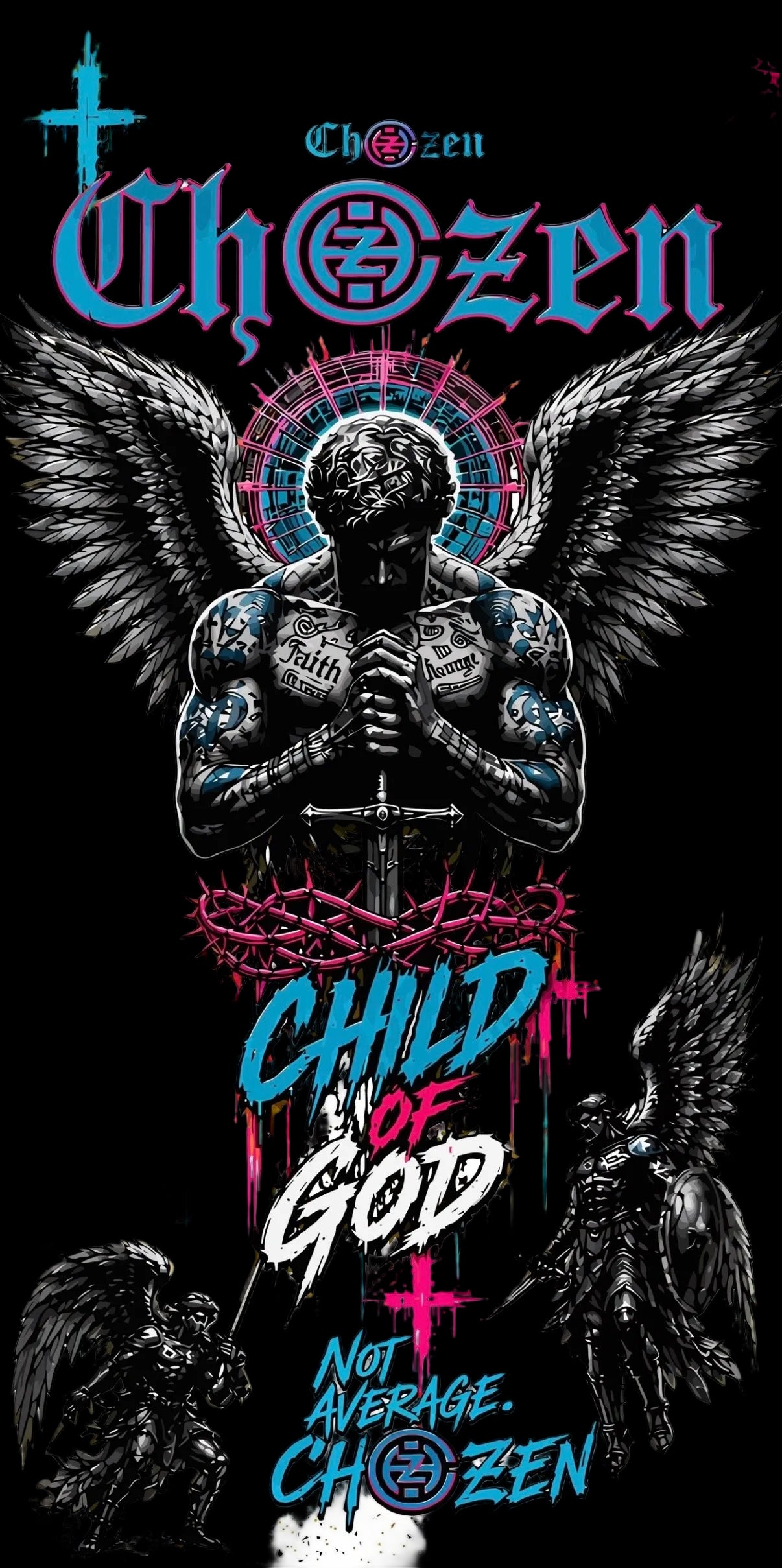 PRE-ORDER ONLY - CHILD OF GOD ANGEL Acid Wash Unisex T-Shirt – Black