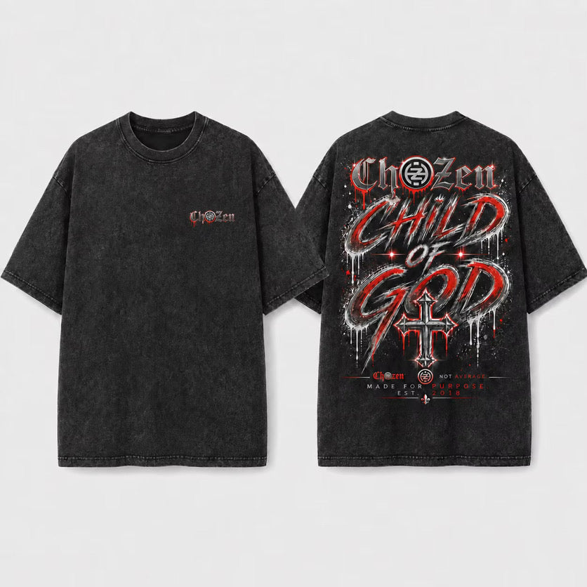 PRE-ORDER ONLY - Child of God Acid-Wash Unisex Tee – Black