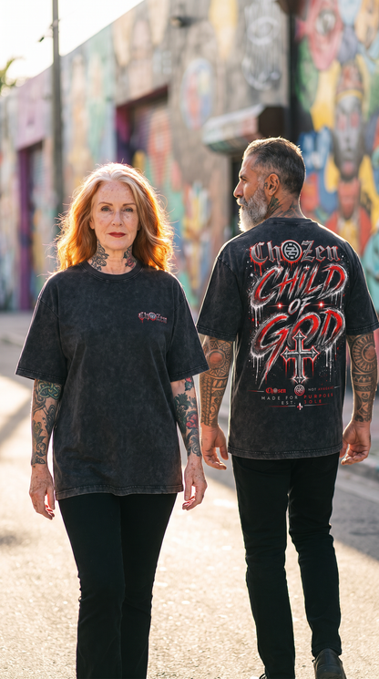 PRE-ORDER ONLY - Child of God Acid-Wash Unisex Tee – Black