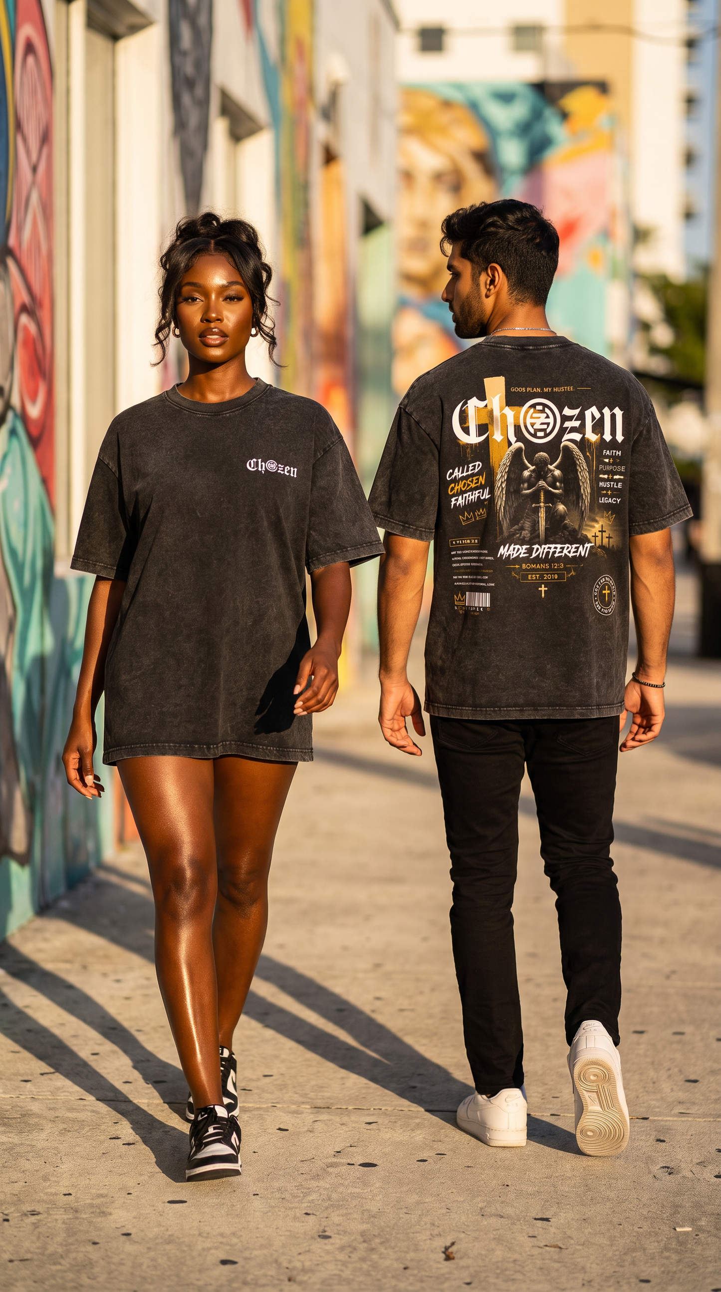 PRE-ORDER ONLY - CHOZEN MADE DIFFERENT Acid Wash Unisex T-Shirt – Black & Tan