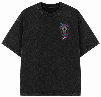 PRE-ORDER ONLY - KIDS CHILD OF GOD ANGEL Acid Wash Unisex T-Shirt – Black