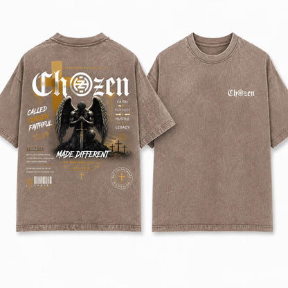 PRE-ORDER ONLY - CHOZEN MADE DIFFERENT Acid Wash Unisex T-Shirt – Black & Tan