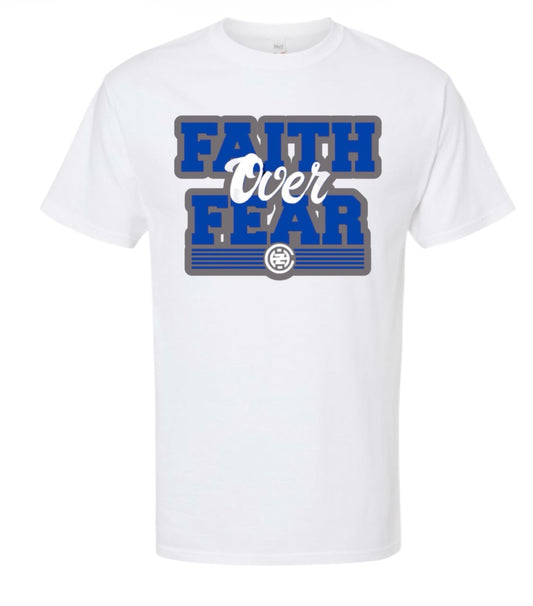 Blue/Gray Faith Over Fear Shirt Only