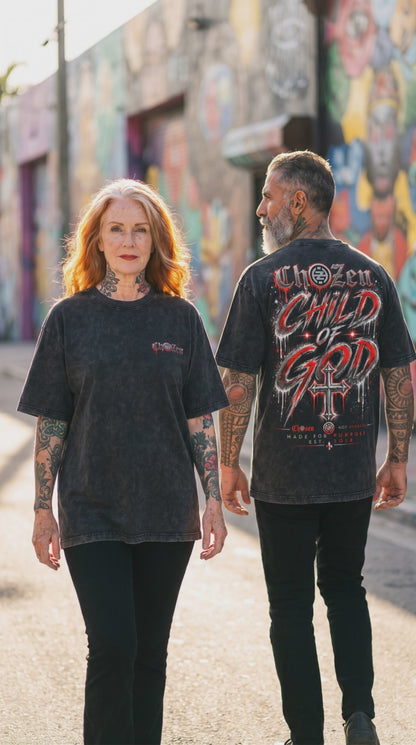 PRE-ORDER ONLY - Child of God Acid-Wash Unisex Tee – Black
